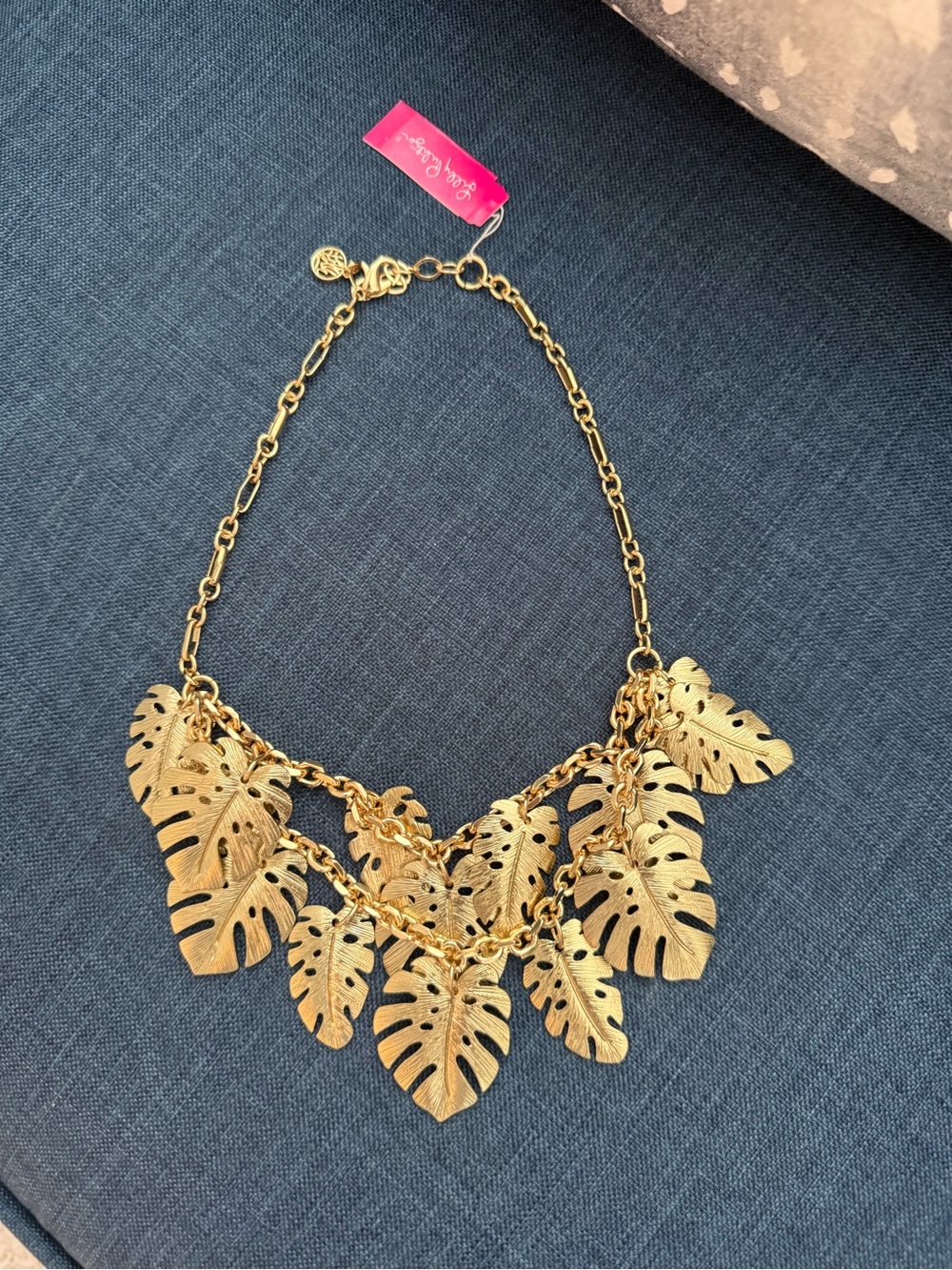 Lilly Pulitzer Gold Leaf Statement Necklace